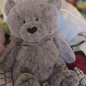 Adorable Fluffy Gray Bear Plush Toy